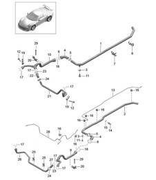 Sistema di raffreddamento del liquido di raffreddamento / Parte anteriore 991 R/GT3/RS 2014-21