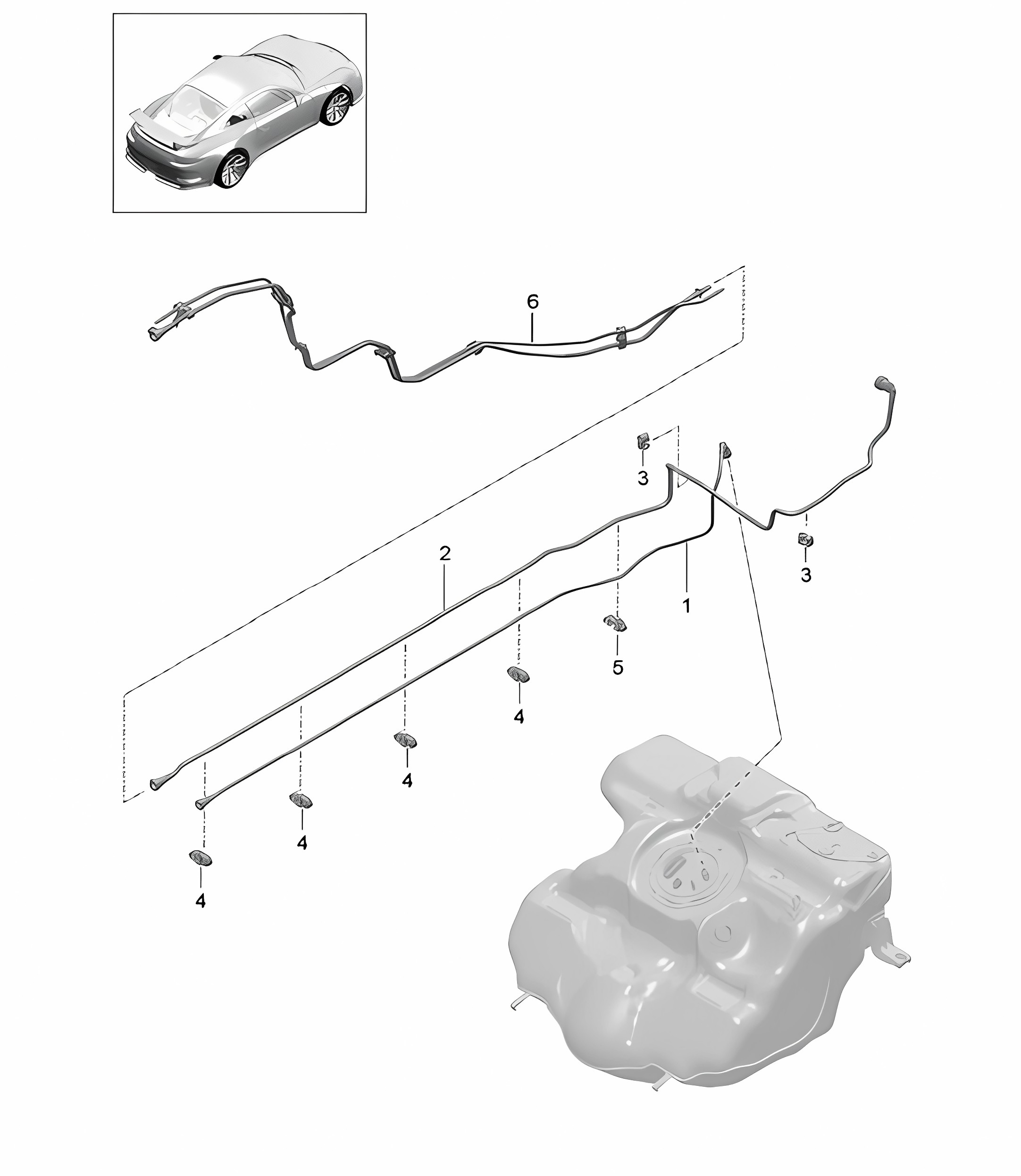 Fuel system - FRONT - 991 R/GT3/RS 2014-21