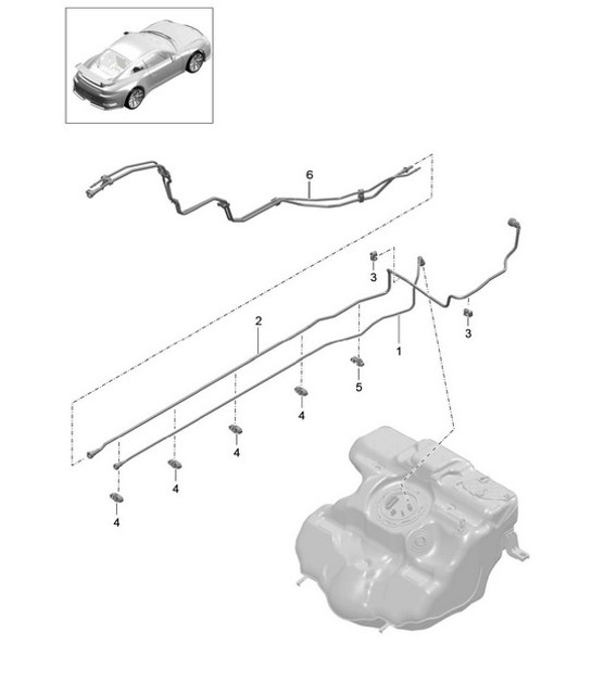 Impianto di alimentazione - ANTERIORE - 991 R/GT3/RS 2014-21