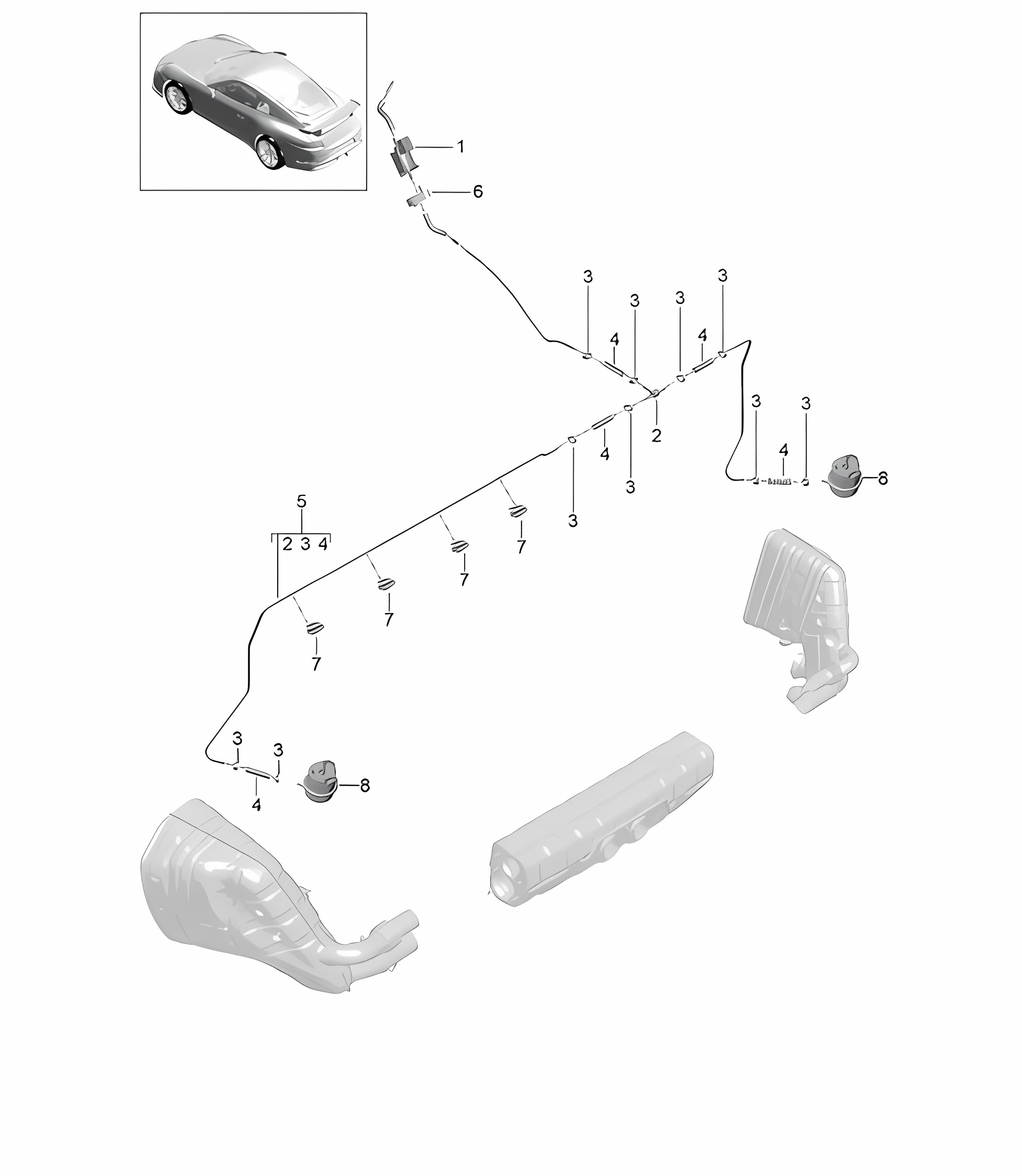 Exhaust system / Vacuum system 991 R/GT3/RS 2014-21