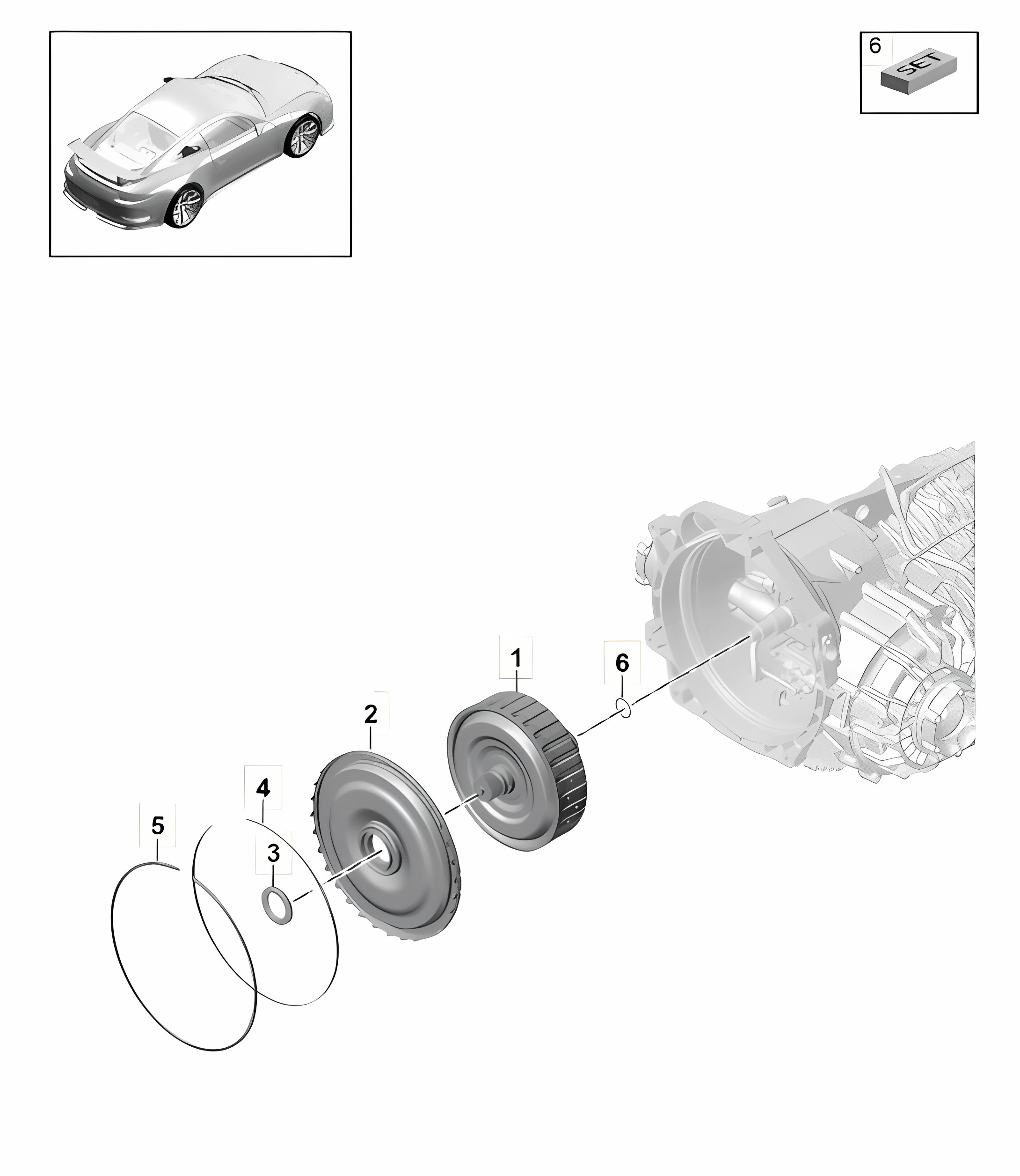 - PDK - Gearbox / Clutch for dual clutch / Gearbox (Model: CG190,CG192,CG195) 991 R/GT/GT3 2014-21