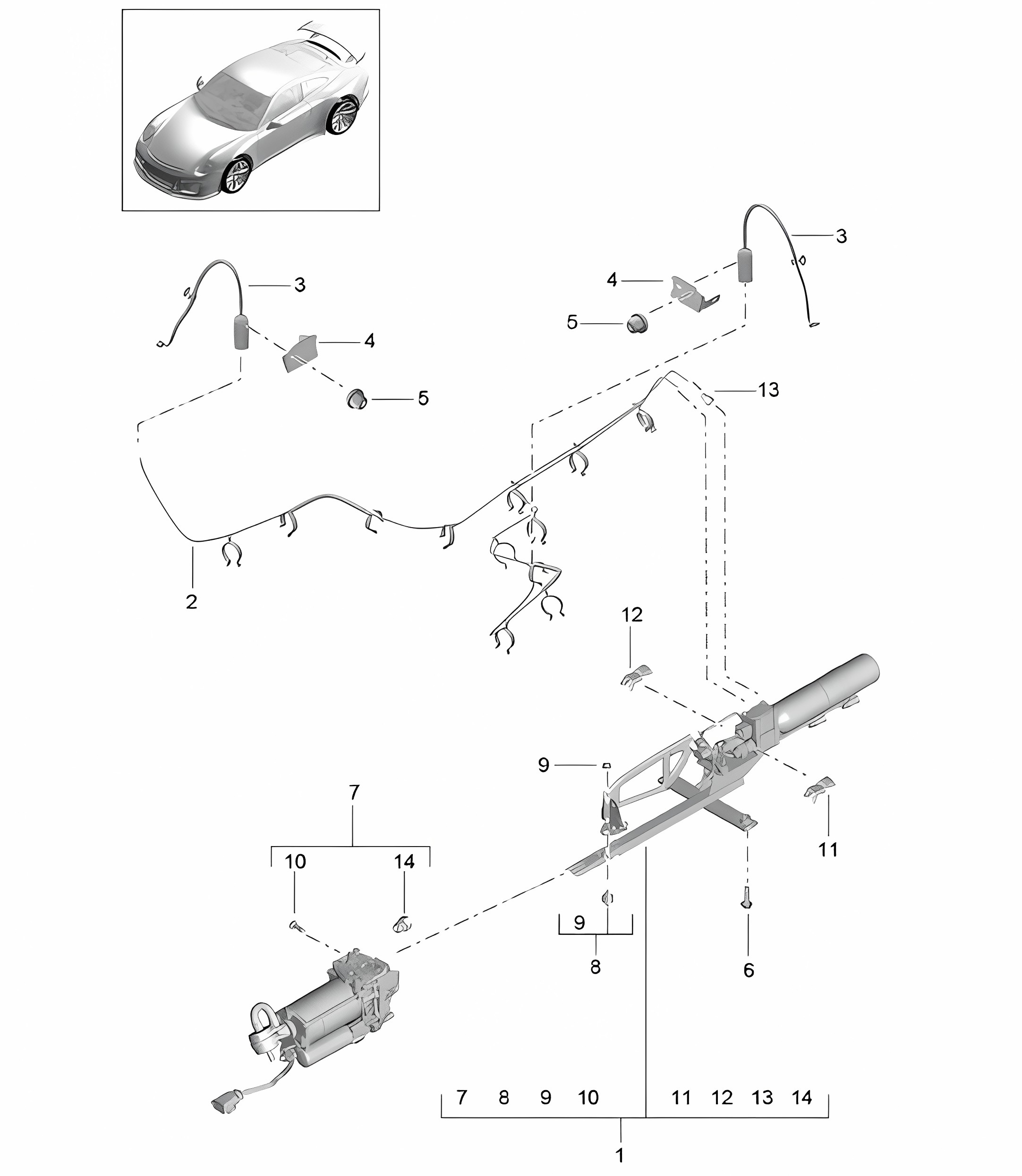 Level adjustment / Front axle 991 R/GT3/RS 2014-17
