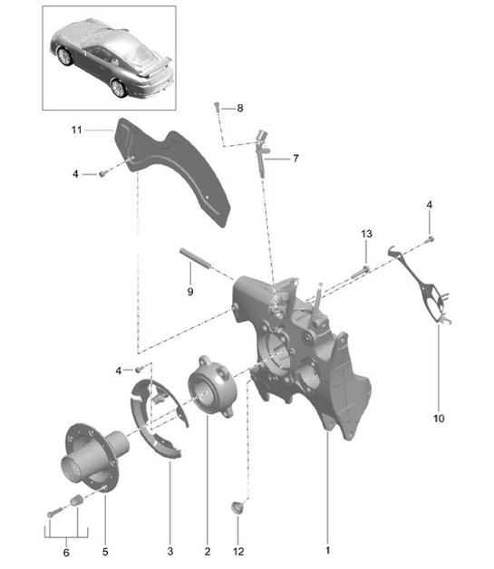 Diagram 501-000 Porsche 991 (911) MK1 2012-2016 Hinterachse
