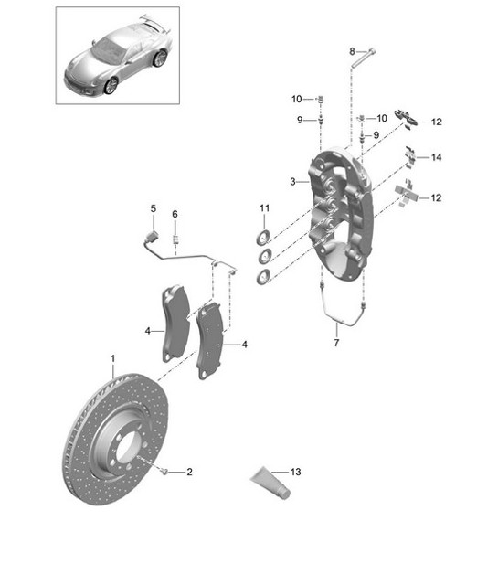 Diagram 602-000 Porsche Cayman 987C / 981C (2005-2016) Wheels, Brakes