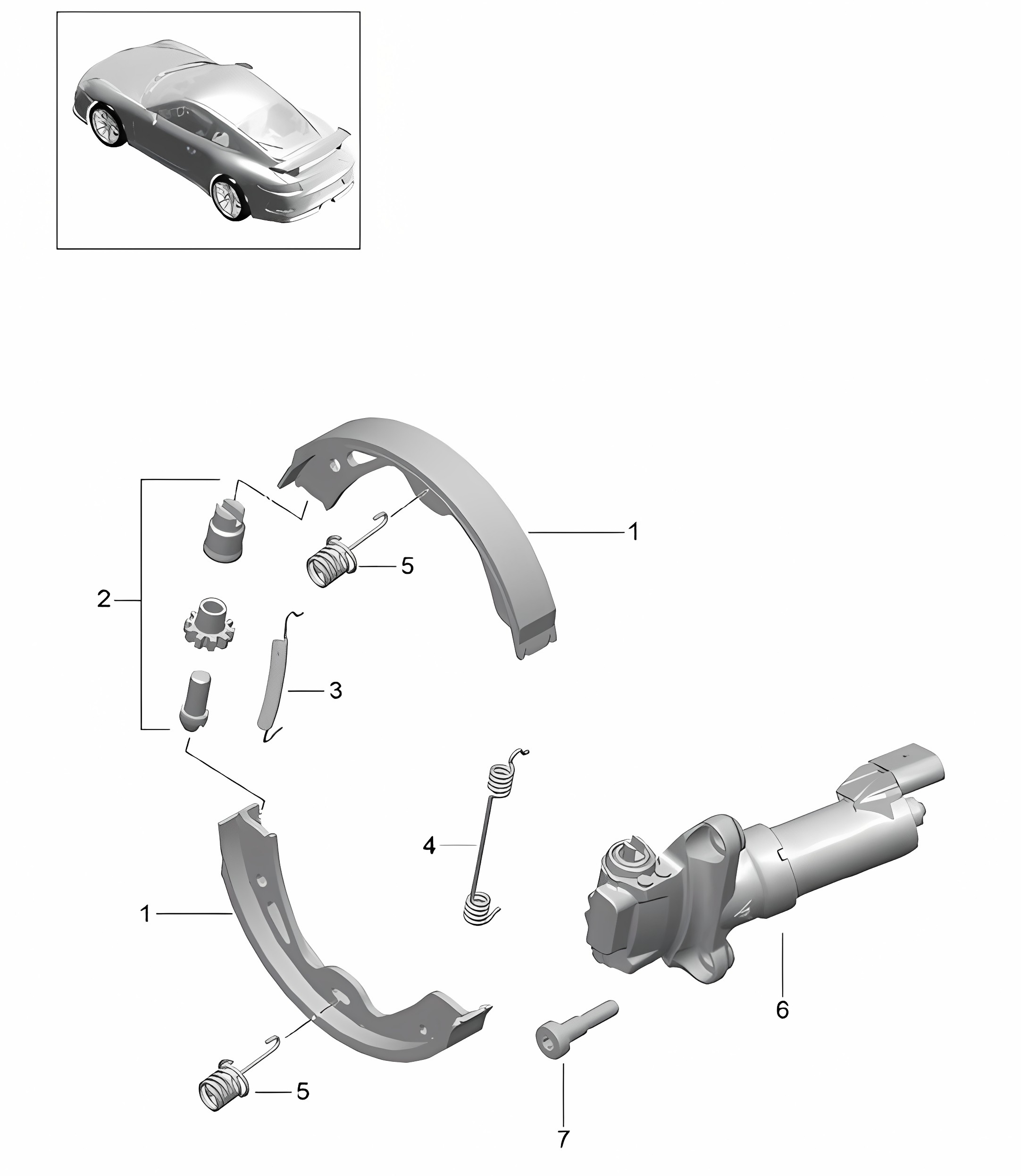 Parking brake 991 R/GT3/RS 2014-17