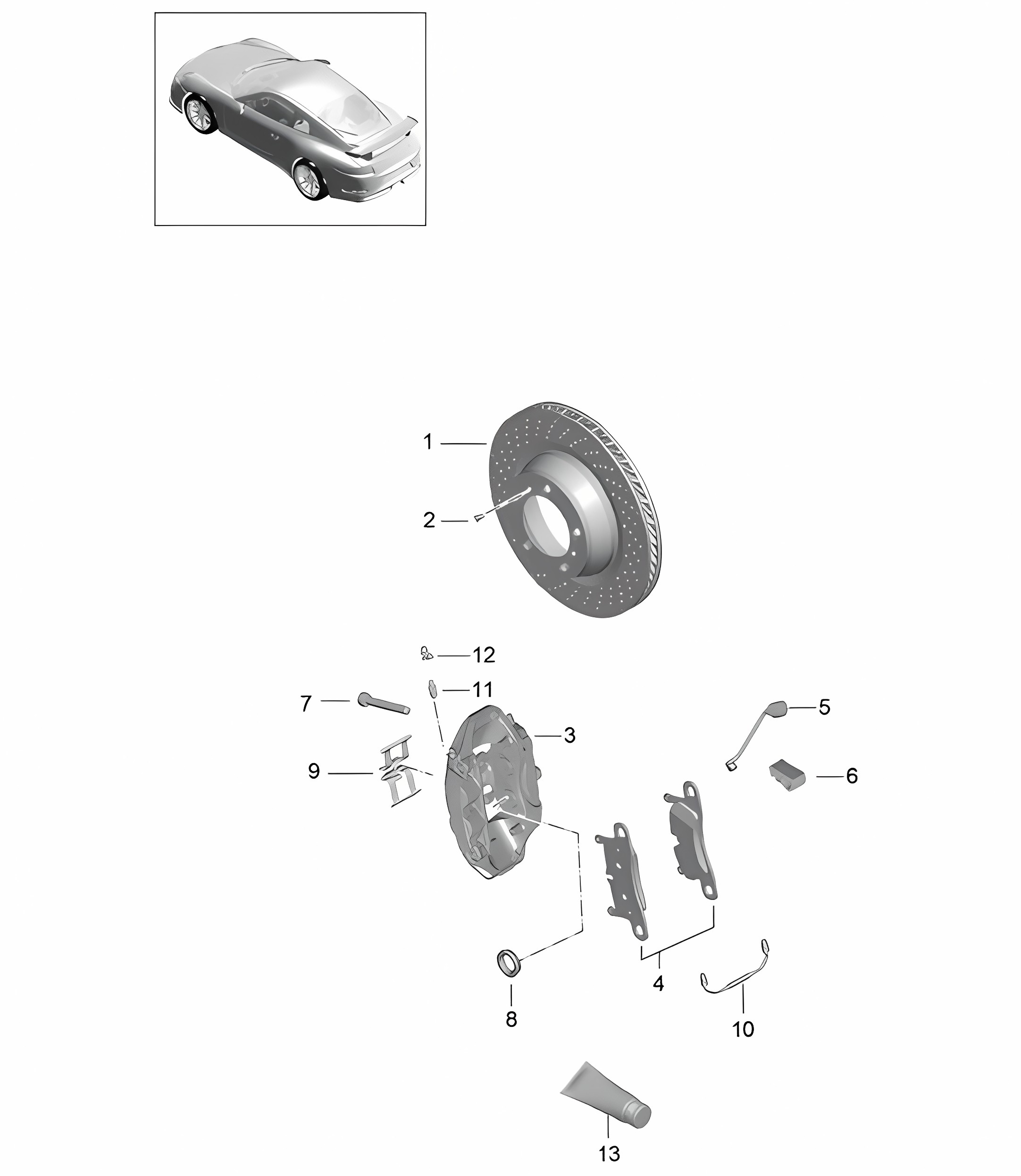 Disc brake / Rear axle 991 GT3/RS 2018>>