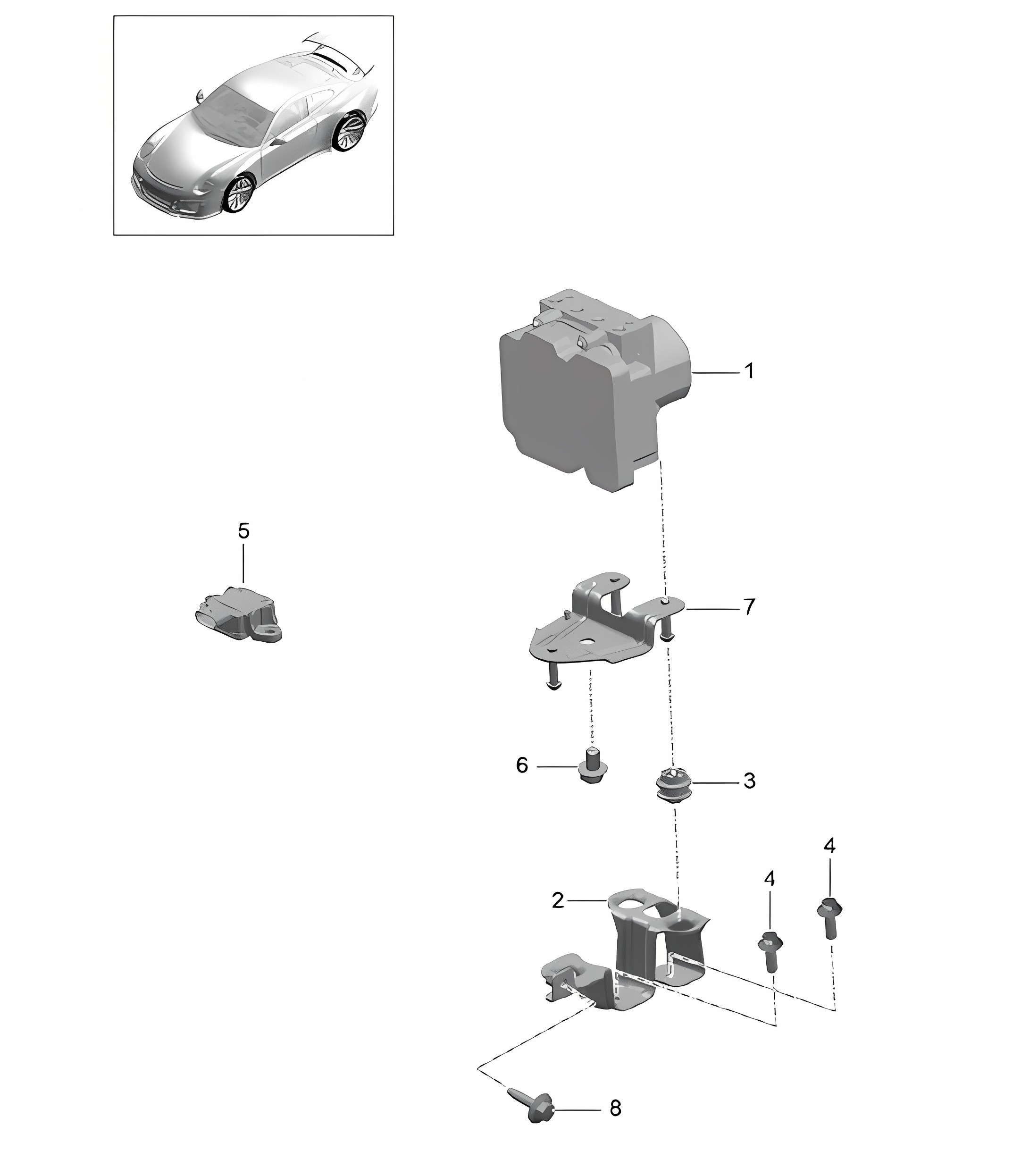 Hydraulic unit / anti-locking brake syst. -abs- / Control and regulating unit 991 R/GT3/RS 2014-17