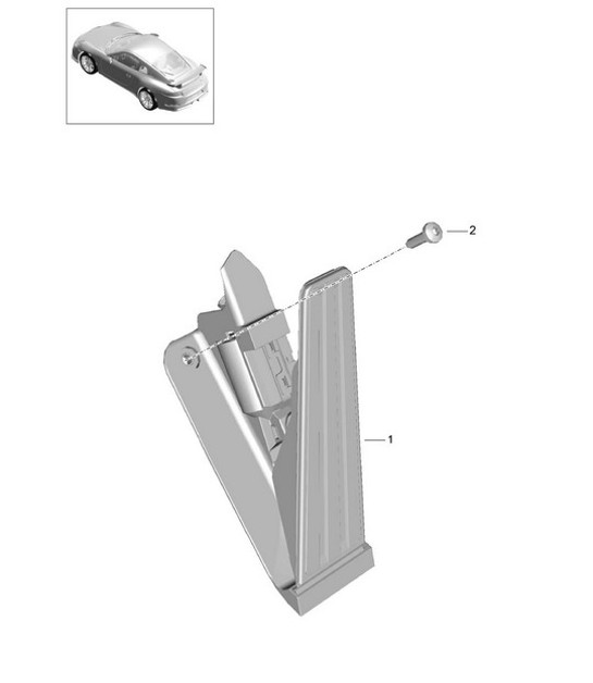 Diagram 702-011 Porsche Boxster 986/987/981 (1997-2016) Hand Lever System, Pedal Cluster 