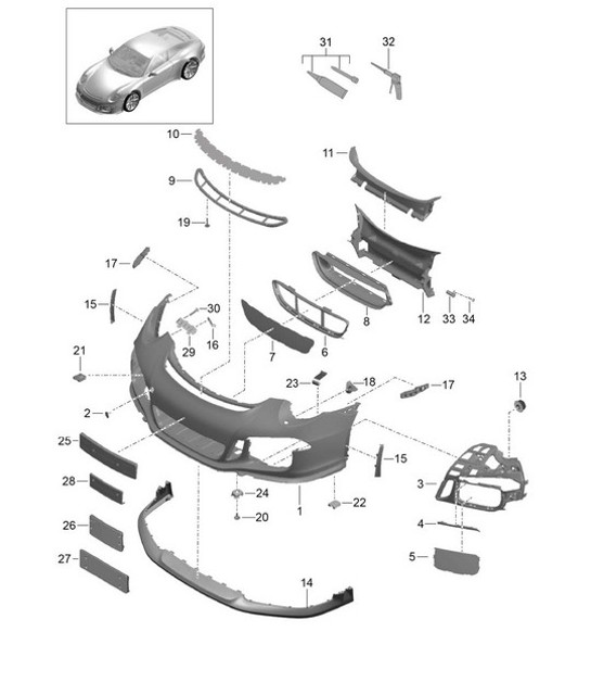 Diagram 802-004 Porsche Boxster 986/987/981 (1997-2016) Body