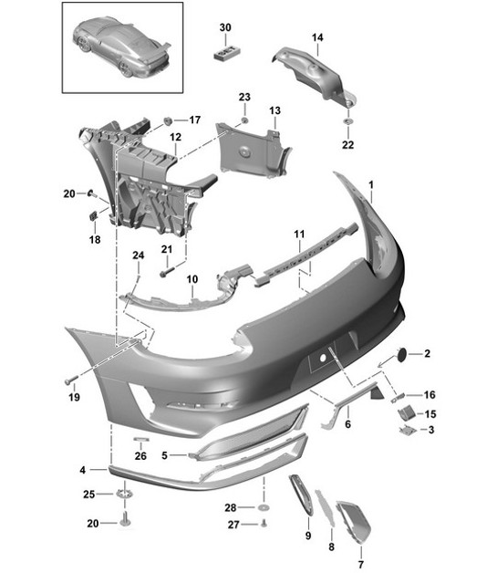 Diagram 802-013 Porsche 997 MKII Carrera C2 3.6L 2009-12 Body