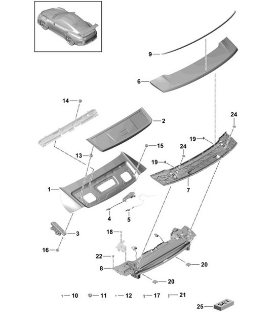 Diagram 803-025 Porsche 997 (911) MK1 2005-2008 Body