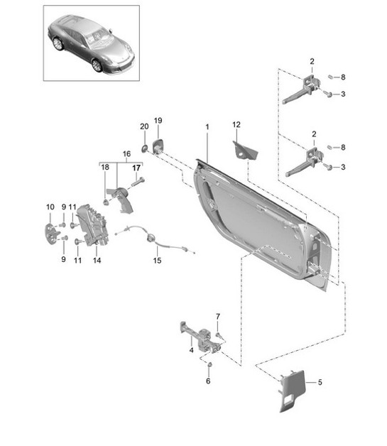 Diagram 804-005 Porsche Panamera 970 MK2 (2014-2016) Body