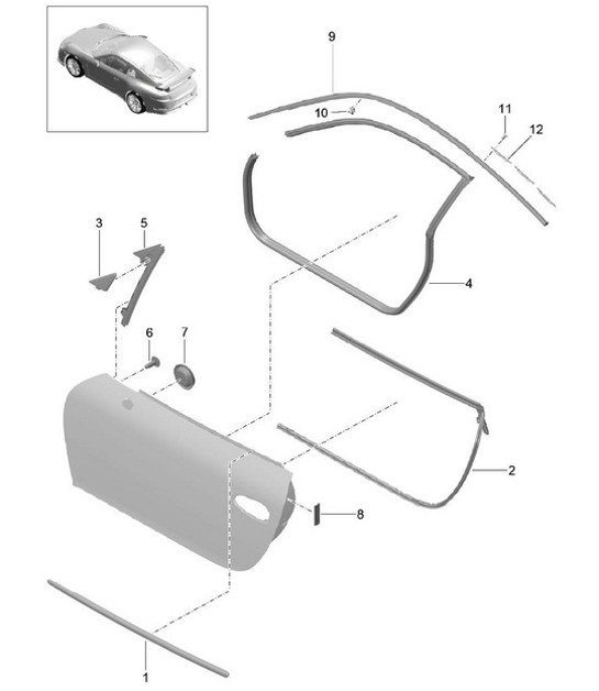 Diagram 804-010 Porsche 993 (911) (1994-1998) Body
