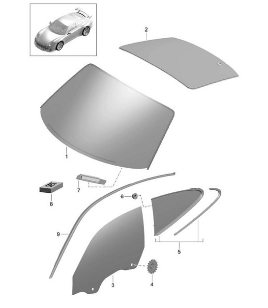 Diagram 805-001 Porsche 991 (911) MK1 2012-2016 Body