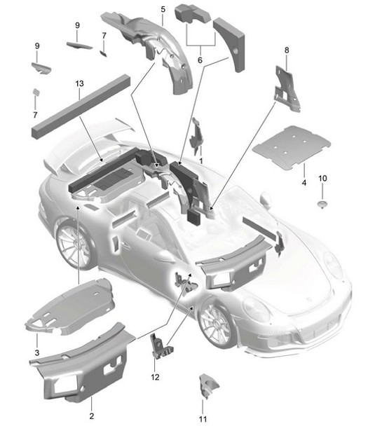 Diagram 807-056 Porsche 996 (911) (1997-2005) Body