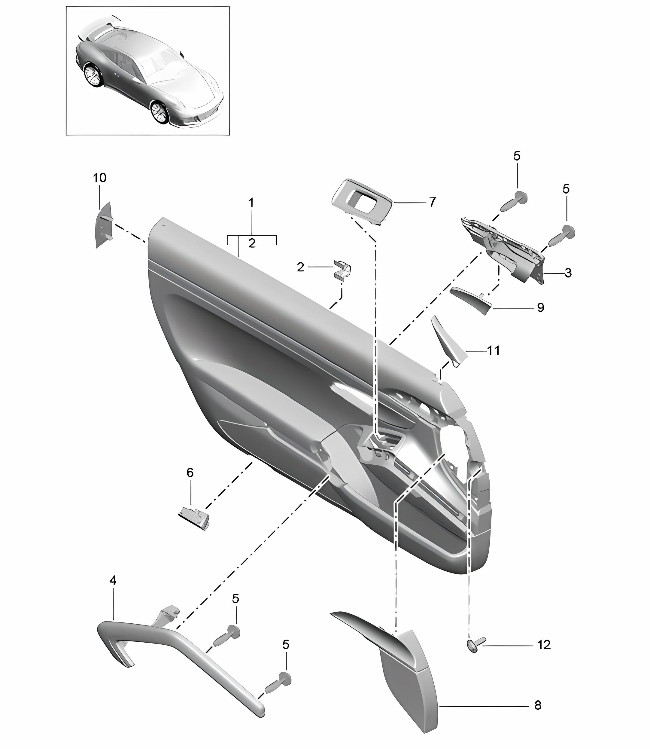 Door panel / Accessories / TOURING PACKAGE (PR:039,815) 991 GT3 (2nd Gen.) 2018>>
