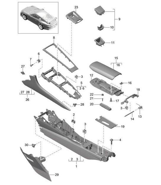 Diagram 809-020 Porsche 356A 1955-59 Body