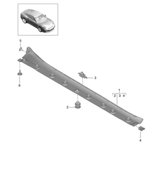 Diagram 810-015 Porsche 997 MK1 Carrera 2S 3.8L 2005-08 Carrocería