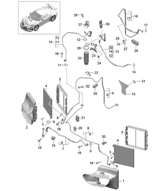 Diagram 813-020 Porsche Macan (95B) MK1 (2014-2018) Karosserie