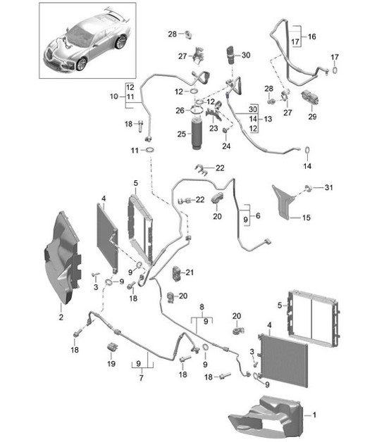 Diagram 813-021 Porsche 997 (911) MK1 2005-2008 Body