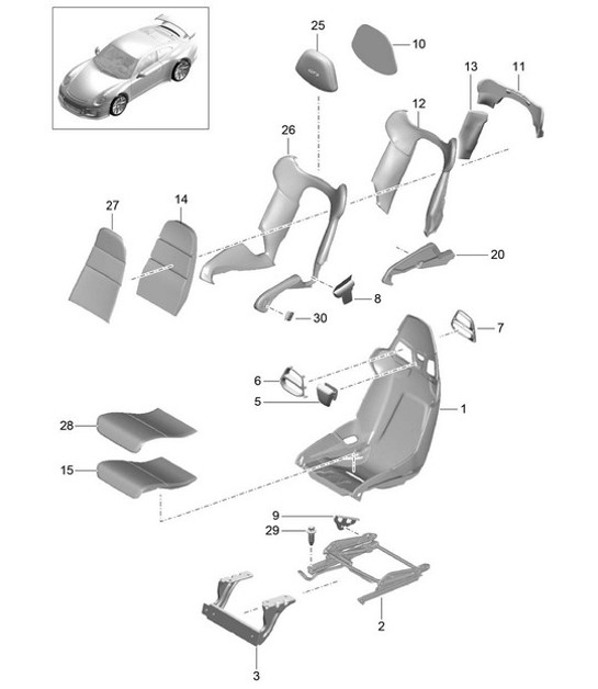 Diagram 817-001 Porsche Boxster 986/987/981 (1997-2016) Body
