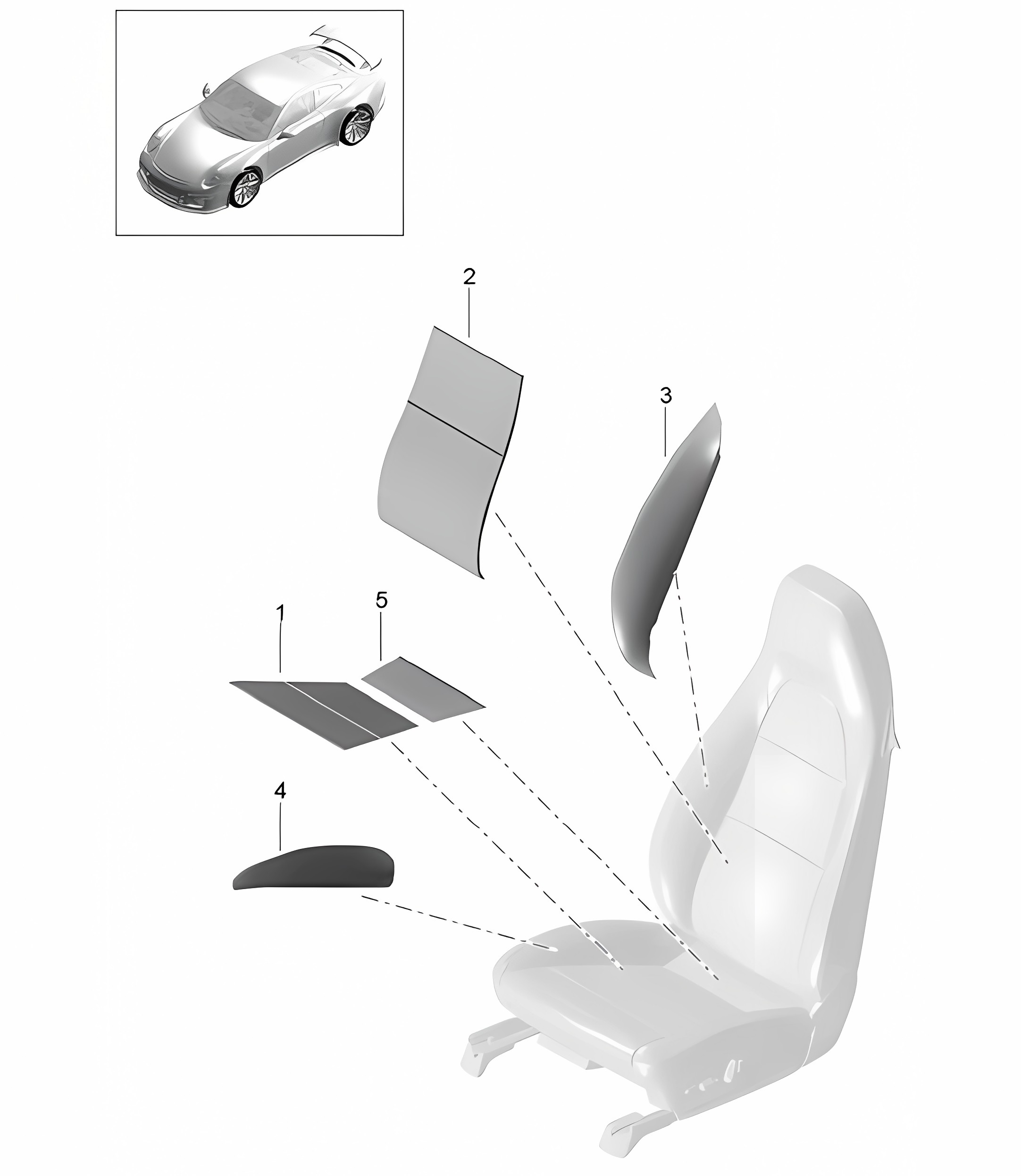 Heating element / Sports seat / Bucket seat / Collapsible (PR:342) 991 GT3 2014-21