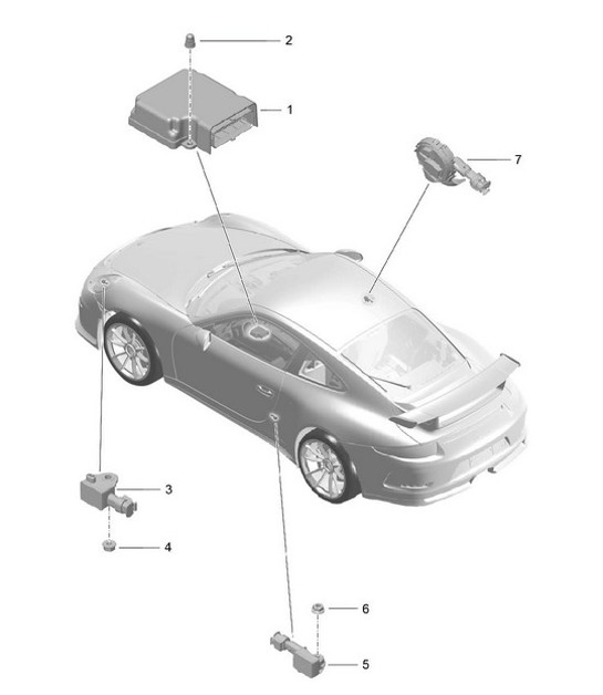 Diagram 901-005 Porsche Boxster 981 Spyder 3.8L 2016 Electrical equipment