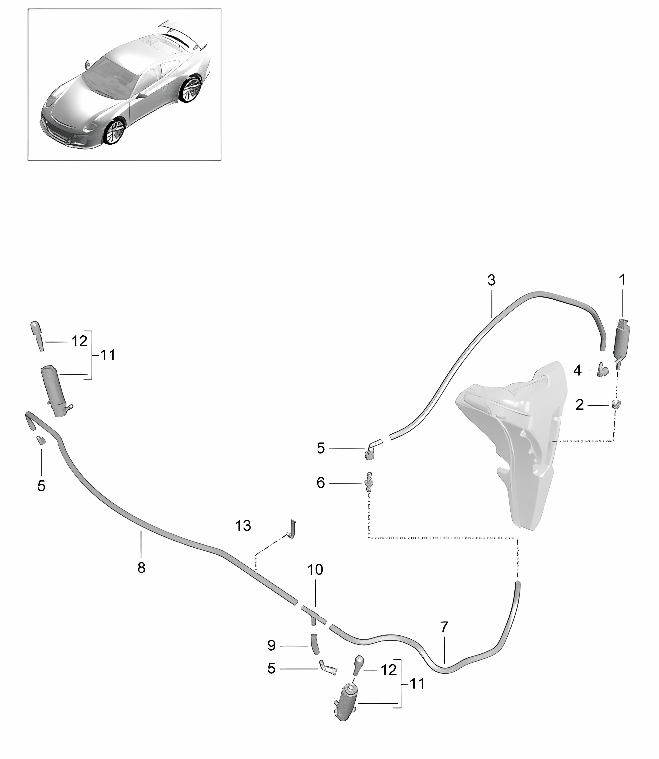 Headlight washer system - PR:288  - 991 R/GT3/RS 2014-21