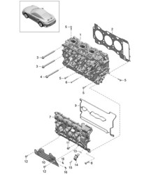 Cylinder head with: Valves / Cylinder head gasket / Valve cover 991 Turbo / GT2 RS 2014-20