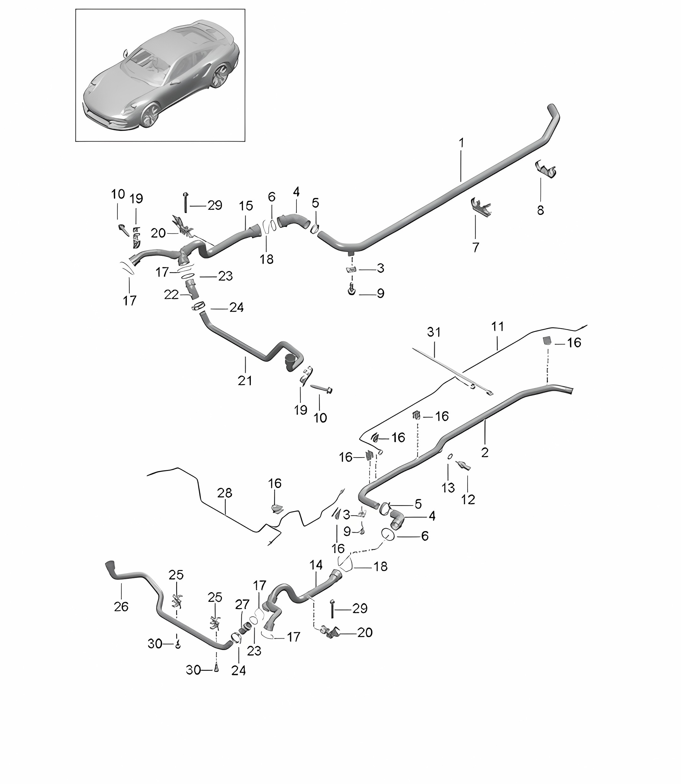 Water cooling 2 - Front end - 991 Turbo / GT2 RS 2014-20
