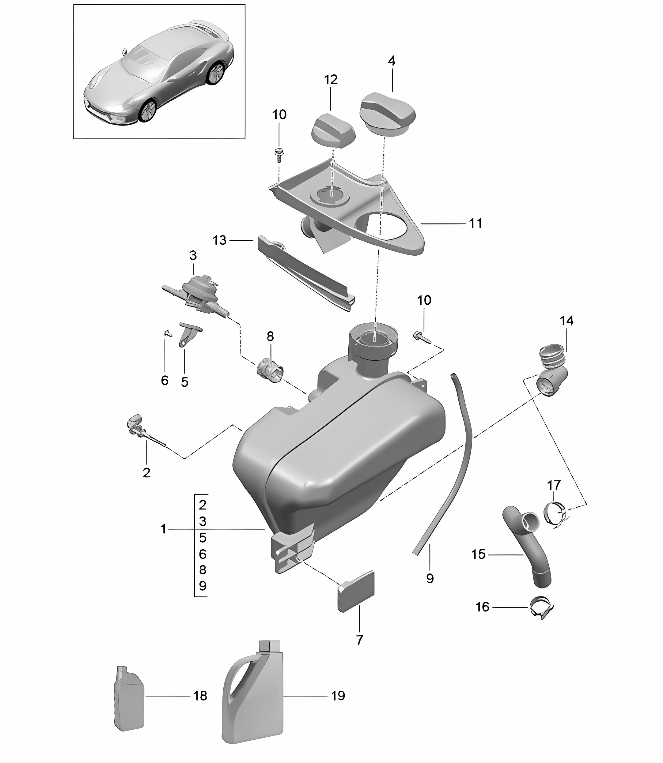 Water cooling 4 - Water reservoir - 991 Turbo / GT2 RS 2014-20