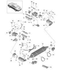 Exhaust system / Emission control / Exhaust gas turbocharger 991 Turbo 3.8L 2014-16