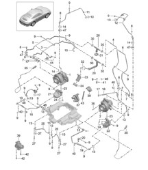 Turbocompresseur à gaz d'échappement / Refroidissement / Pipe d'huile / Ligne d'eau 991 Turbo / GT2 RS 2014-20