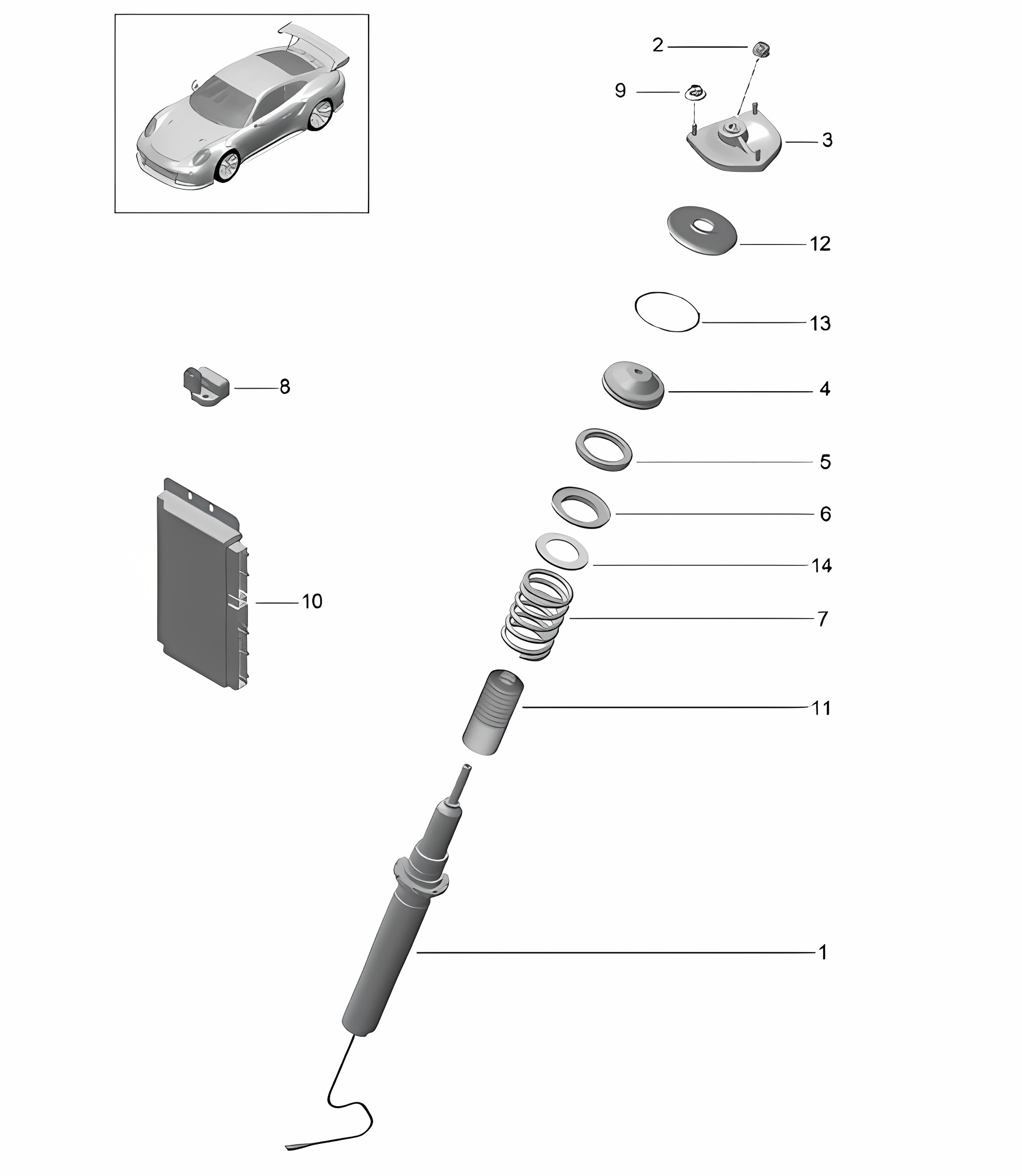 Vibration damper - PR:D97 - 991 GT2 RS 2014-20