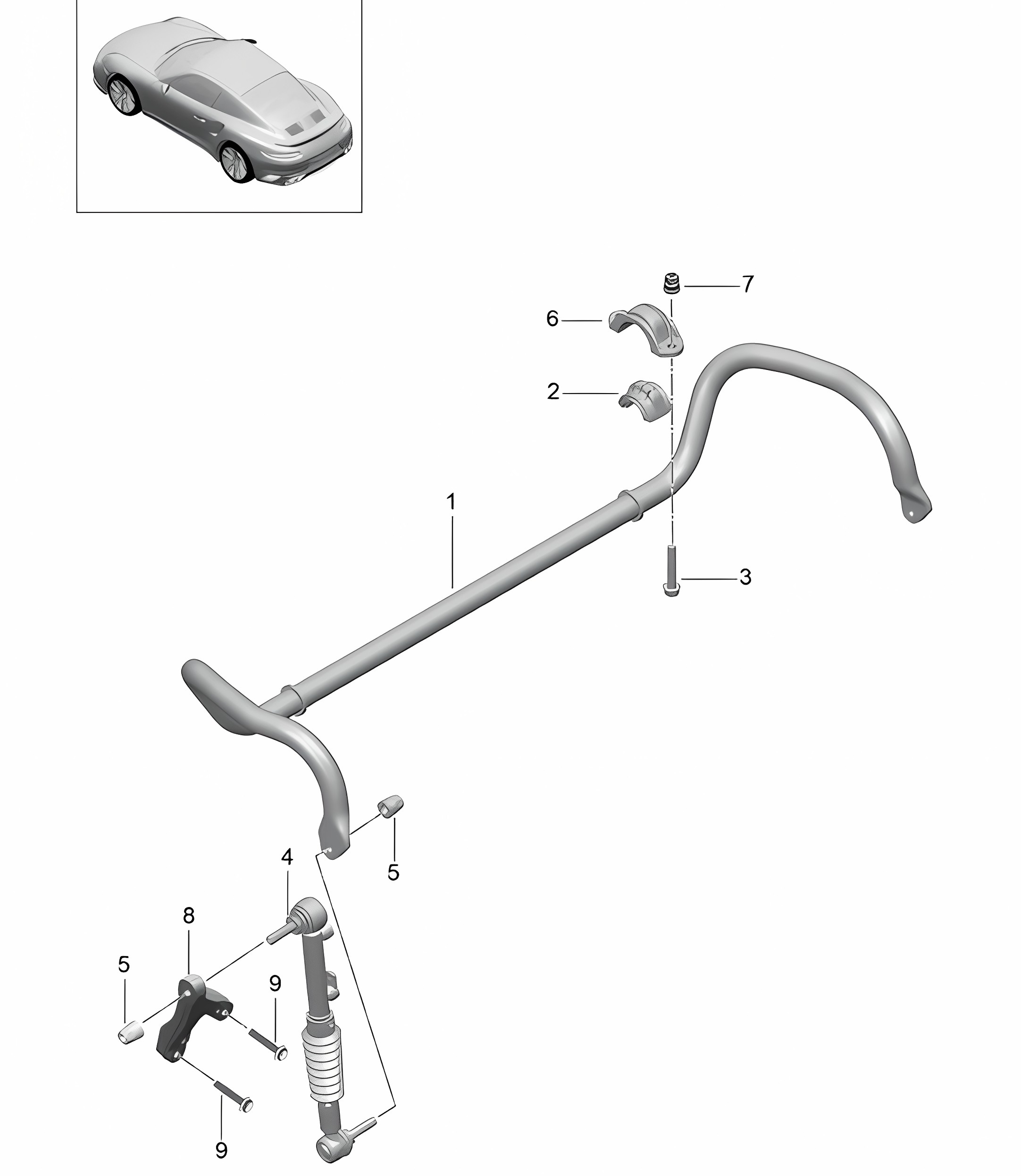 Anti-roll bar PDCC - PR:031,352 - 991 Turbo 2017>>