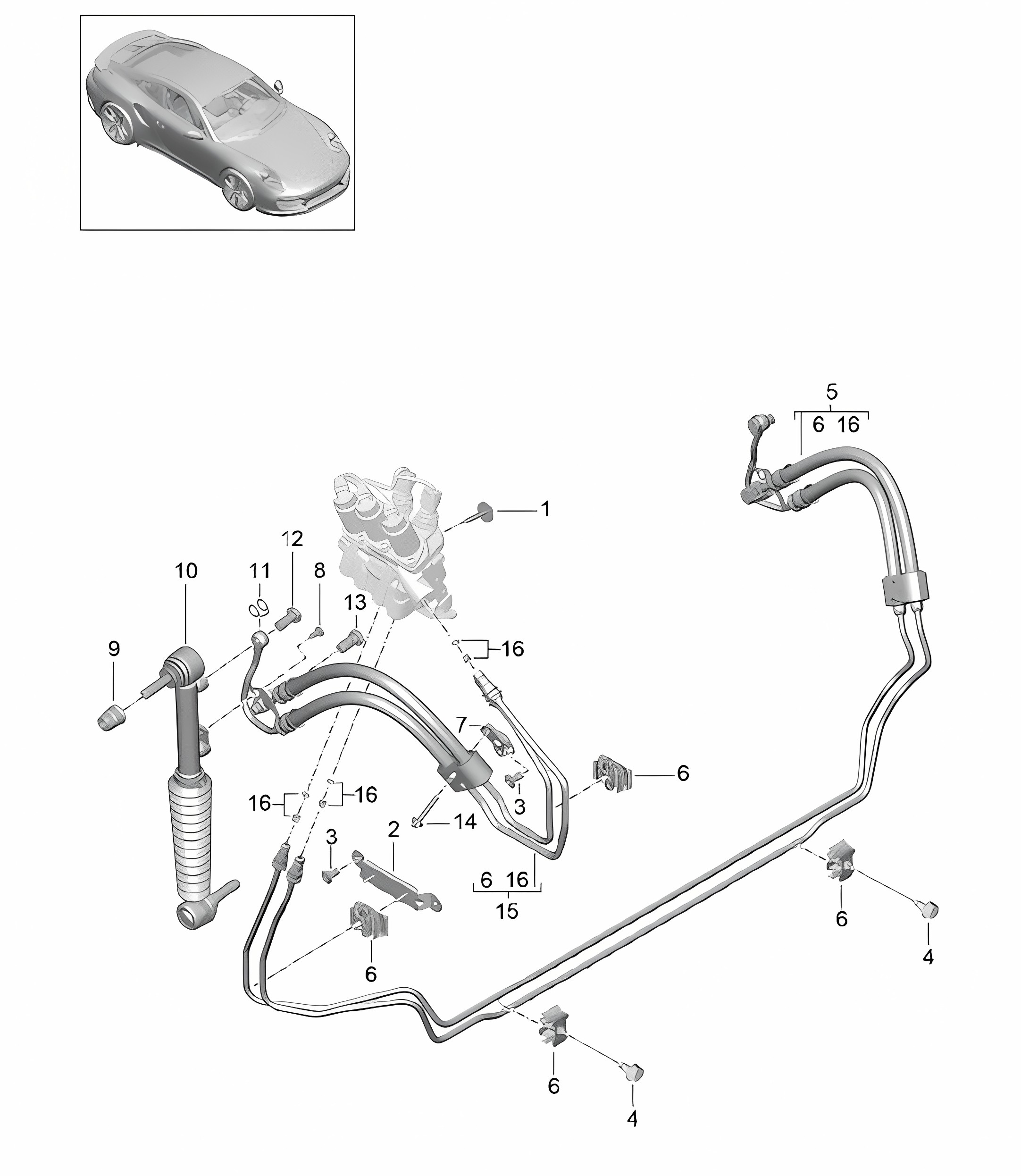 Lines / Front end / Damper  / PDCC - PR:352 - 991 Turbo >>2016