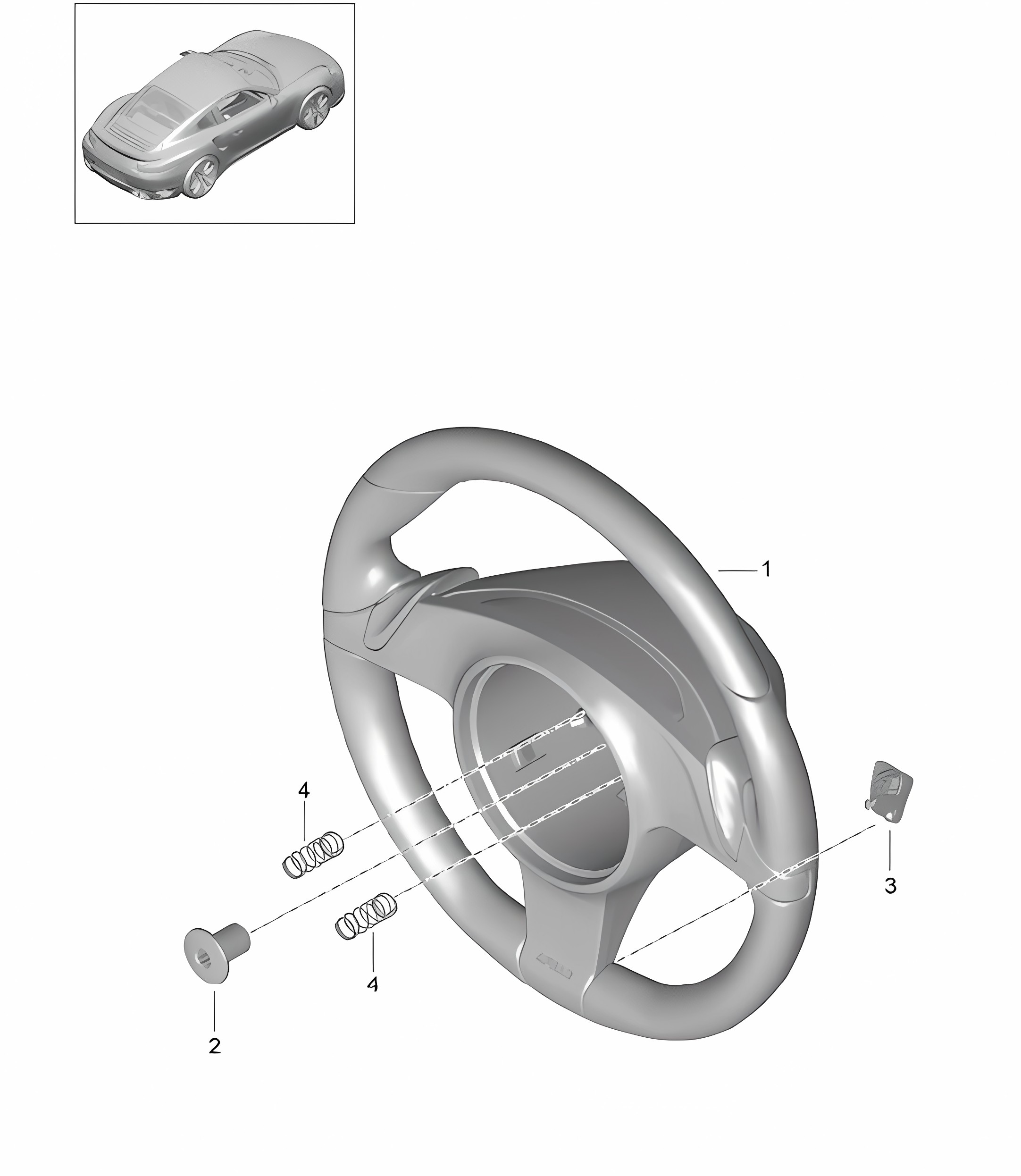 Steering wheels - PDK, PR:250 - 991 Turbo >>2016