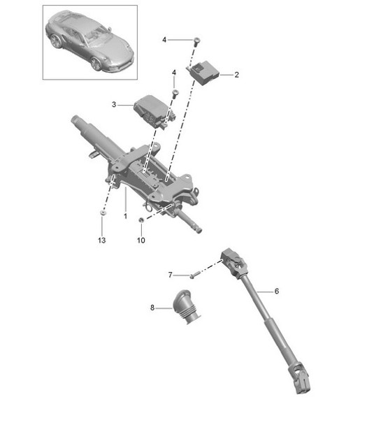 Diagram 403-008 Porsche 993 (911) (1994-1998) Front Axle, Steering 