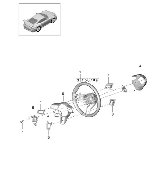 Diagram 403-014 Porsche 964 (911) C4 1989-93 Front Axle, Steering 