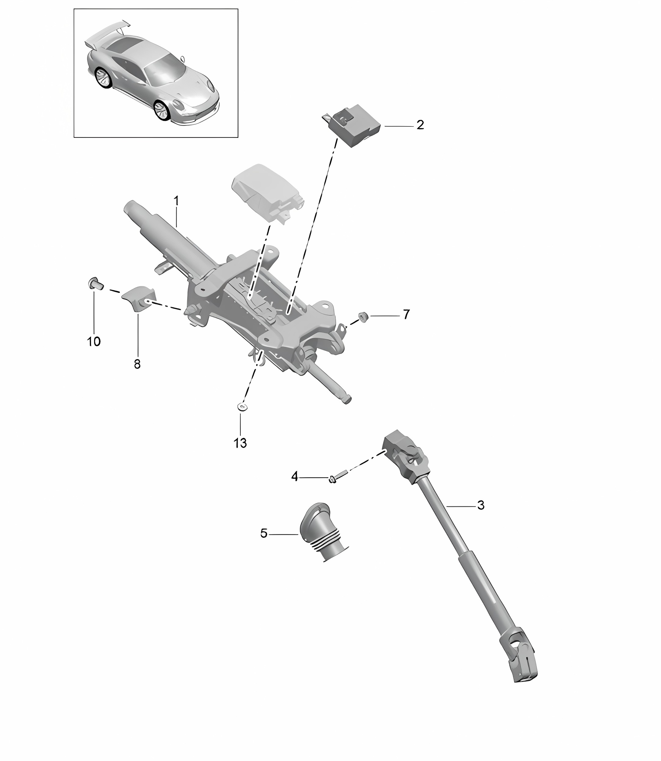 Steering column / Intermediate steering shaft - PR:D97 - 991 GT2 RS 2014-20