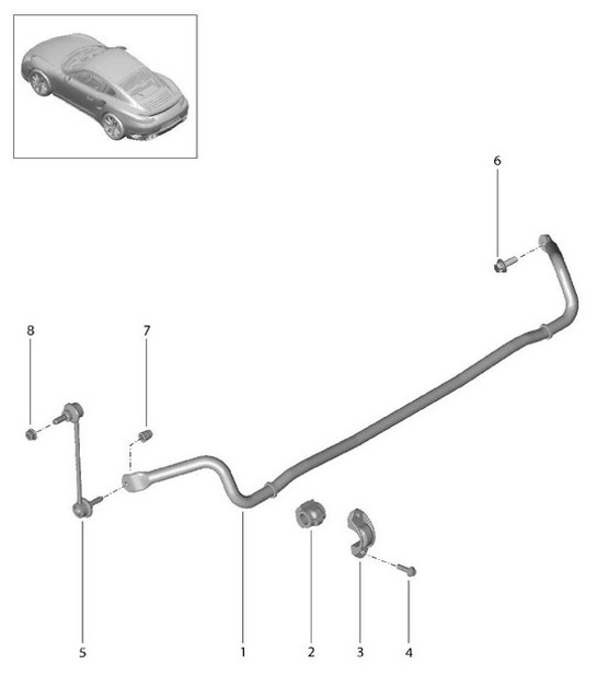 Diagram 501-003 Porsche 997 MK1 Carrera 4S 3.8L 2005-08 Rear Axle