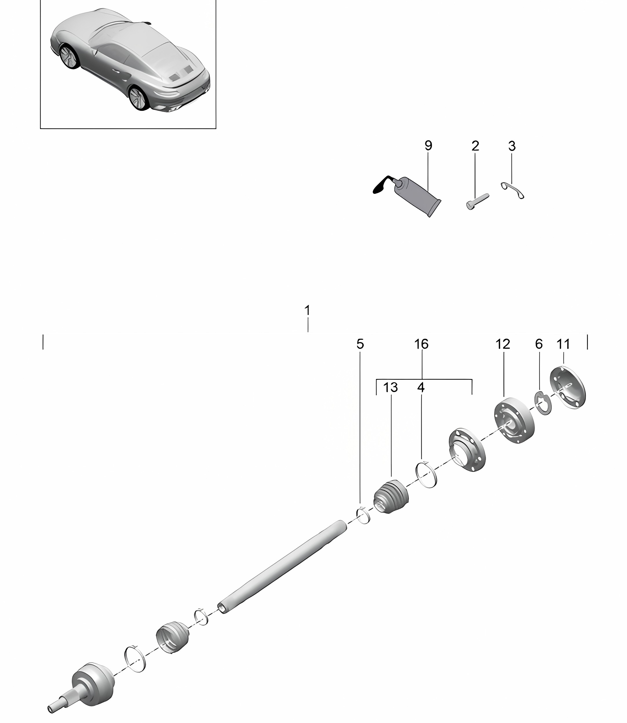 Drive shaft / Wheel hub 991 Turbo 2017>>