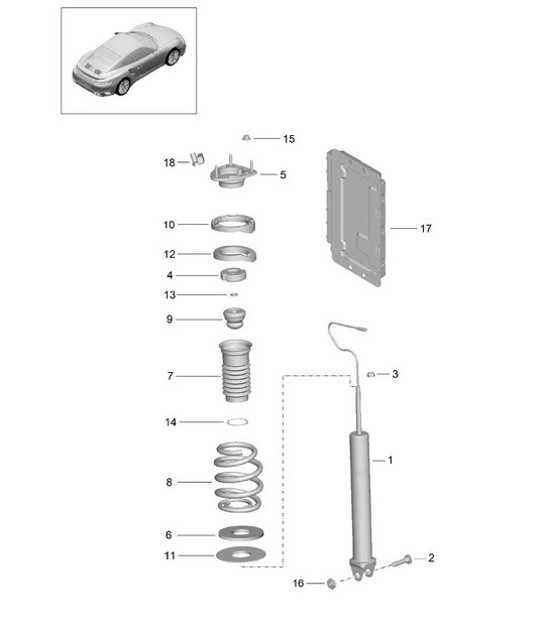 Diagram 502-000 Porsche Panamera 970 MK2 (2014-2016) Eje posterior