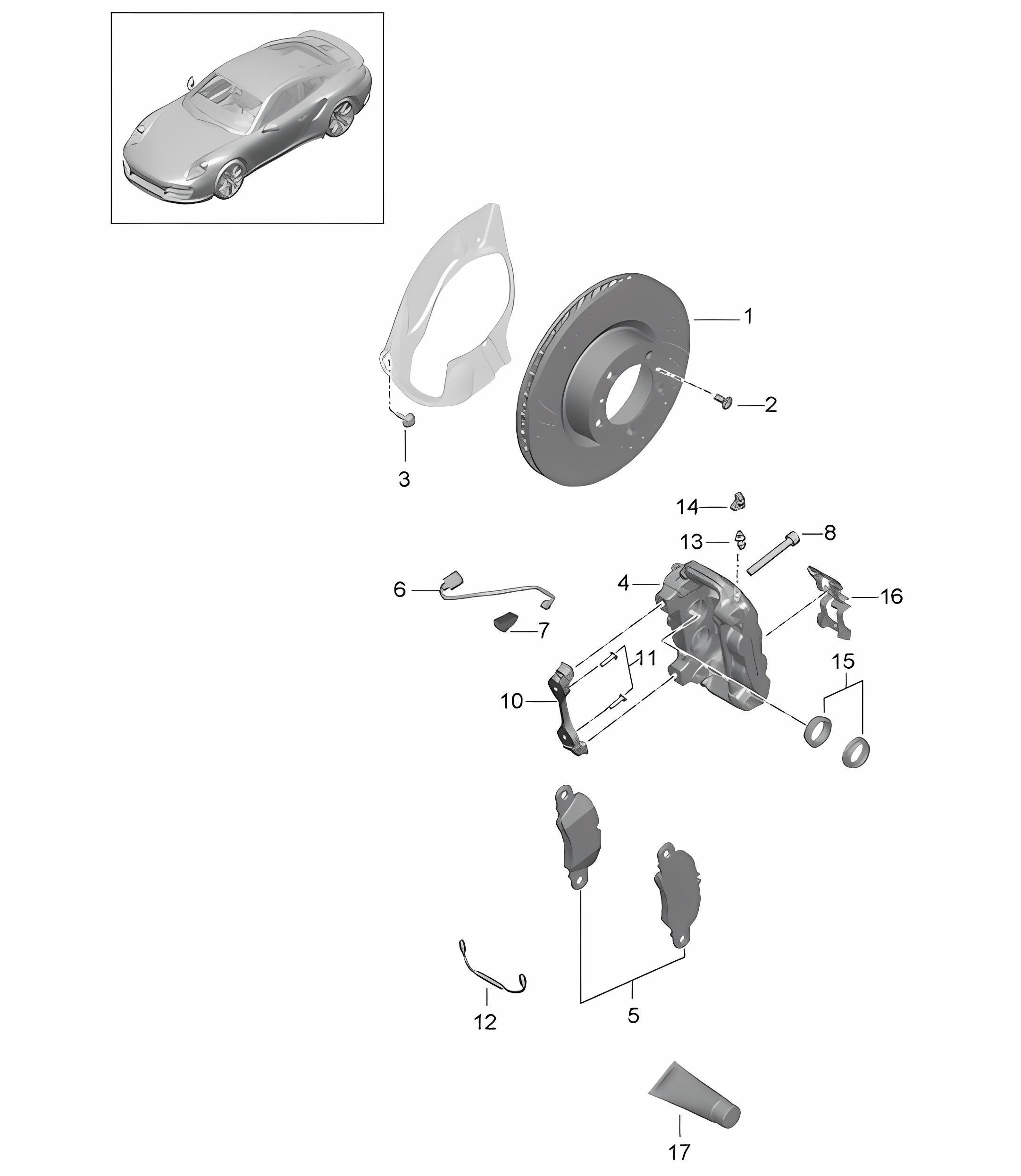 Disc brake / Front axle 991 Turbo >>2016