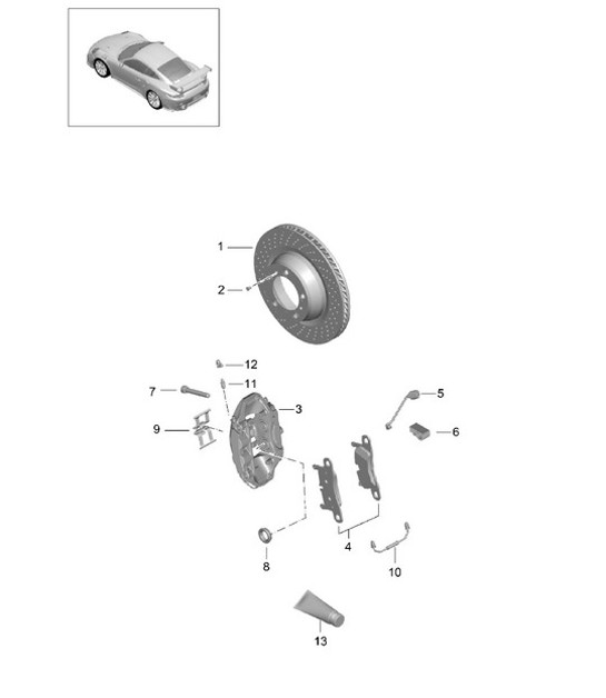Diagram 603-003 Porsche Cayman 987C / 981C (2005-2016) Wheels, Brakes