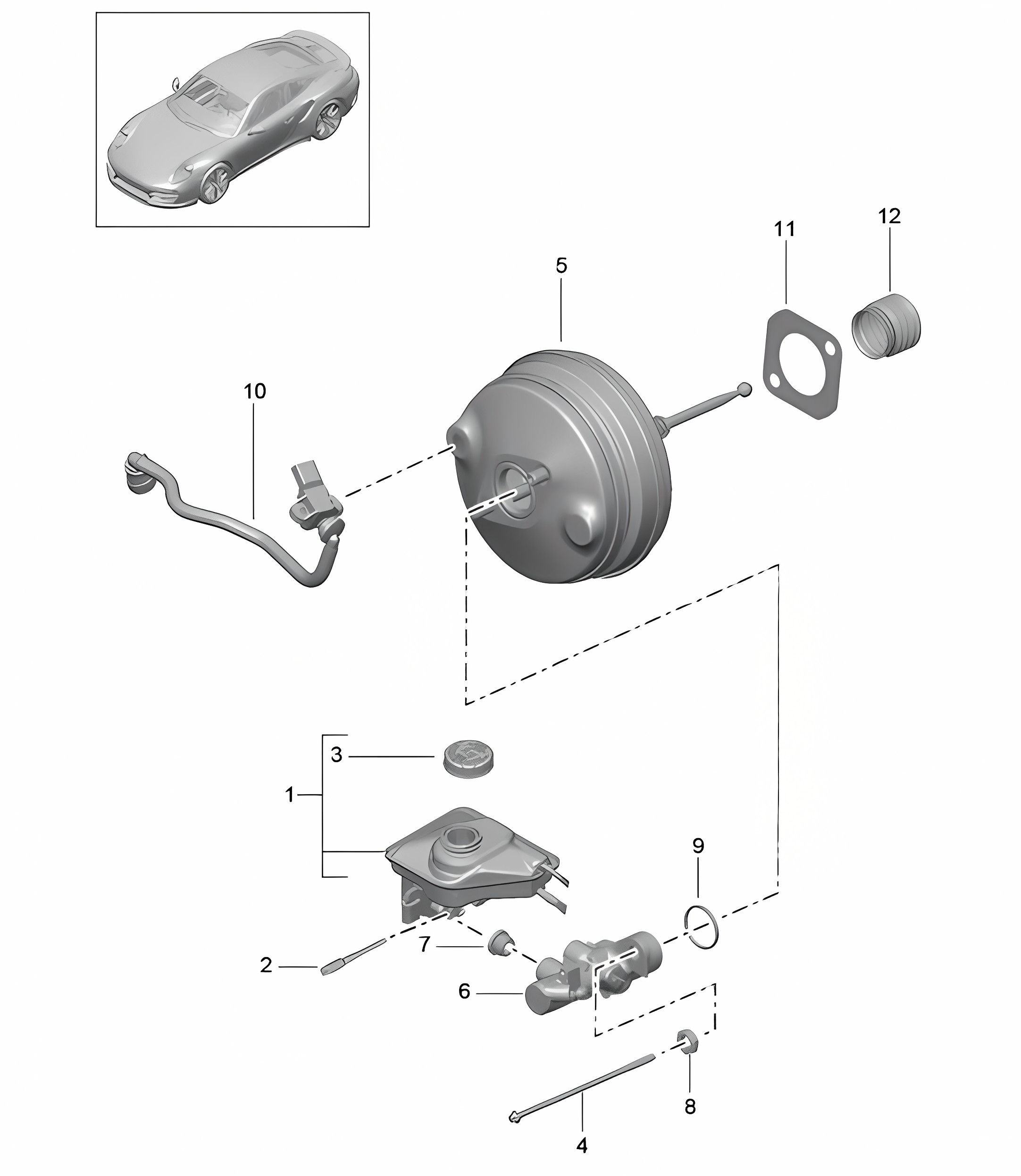 Brake master cylinder / Brake servo 991 Turbo  >> MJ 2016