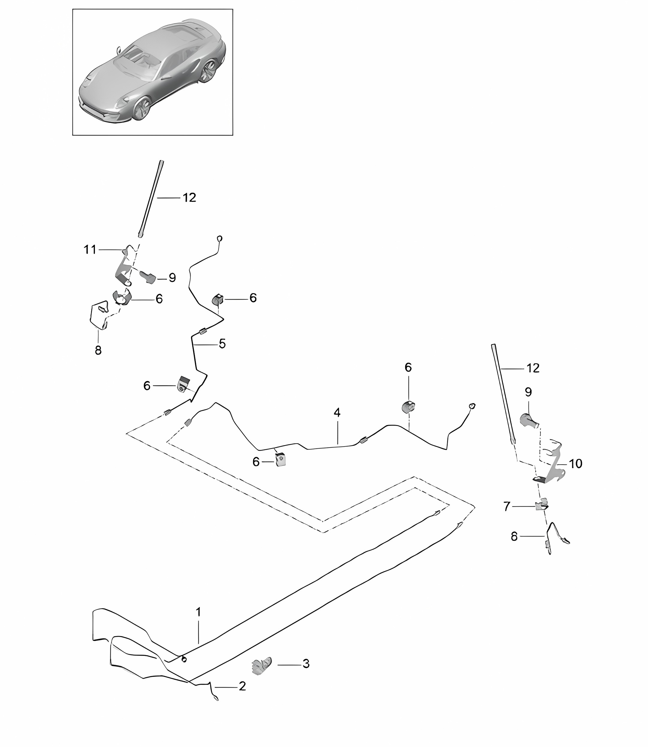 Brake lines / Underbody - Center Rear - 991 Turbo >> MJ 2016