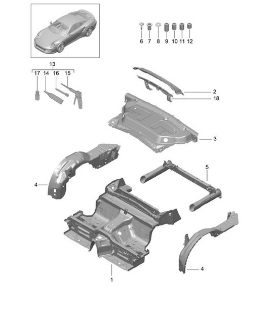 Diagram 801-035 Porsche Boxster 986/987/981 (1997-2016) Body