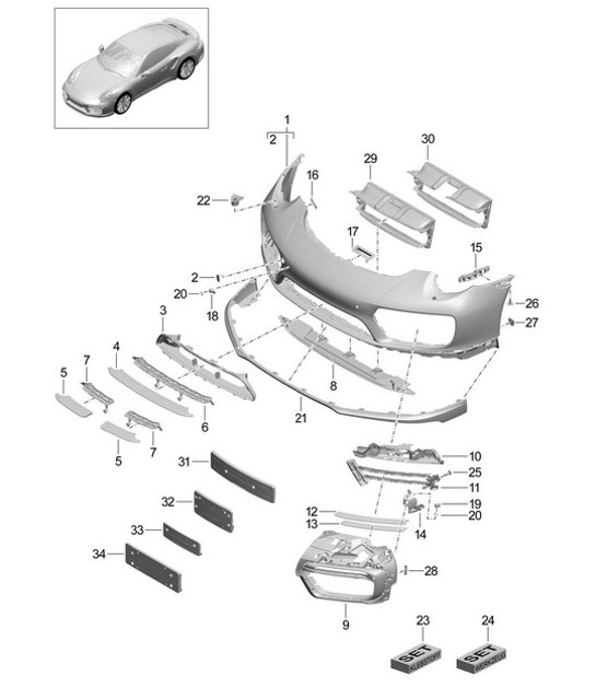 Diagram 802-005 Porsche 996 (911) (1997-2005) Body