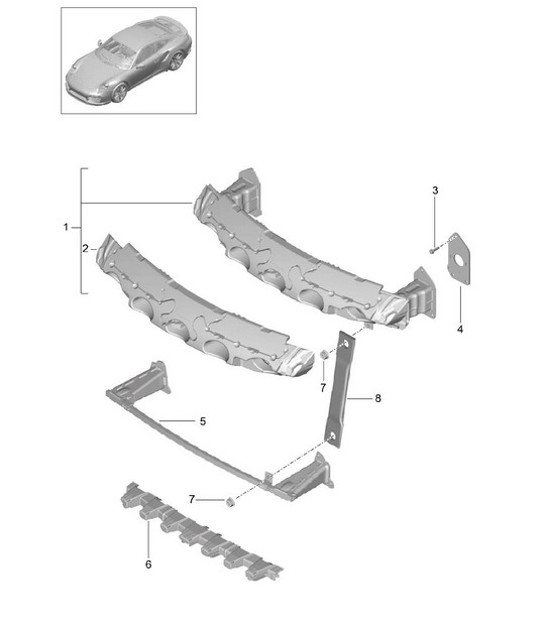 Diagram 802-020 Porsche 997 MK1 Carrera 4 3.6L 2005-08 Body